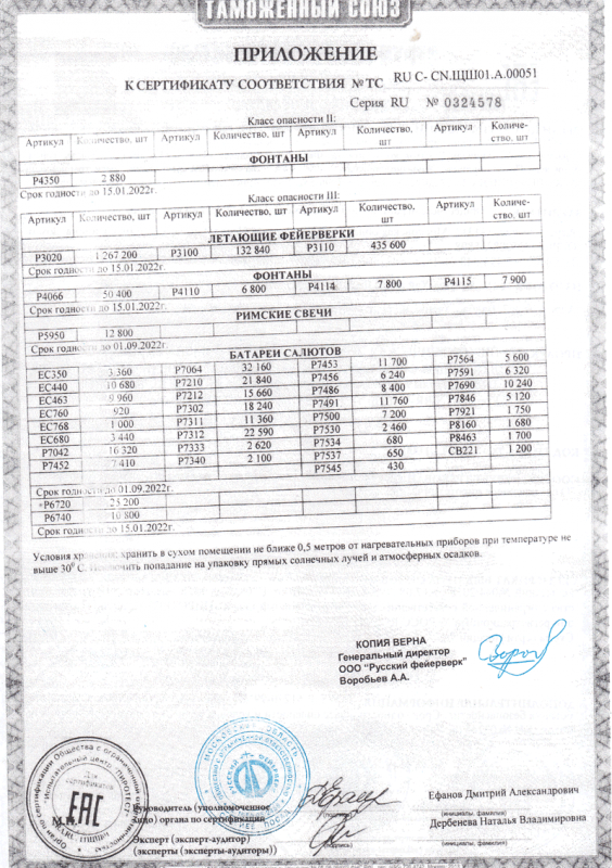 Сертификат соответствия № 0324578  - Ессентуки | essentuki.salutsklad.ru 